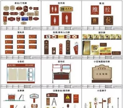 标准化建设标识不可少，一表汇总物业标识牌