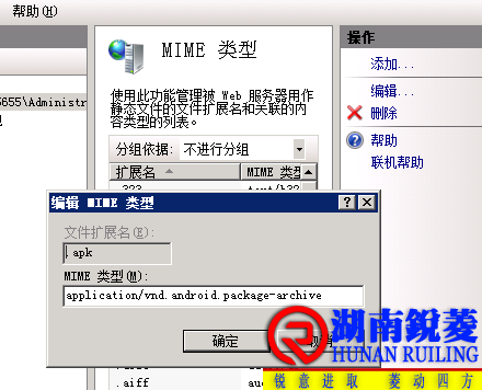 IIS 无法下载apk文件，添加apk扩展(MIME)的方法